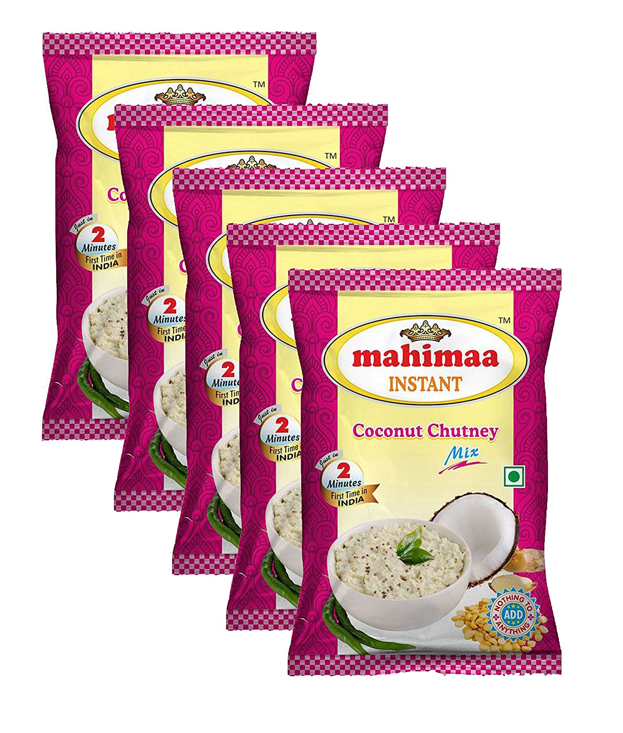 Mahimaa Instant Coconut Chutney Mix, Size- 50G, Pack Of 5