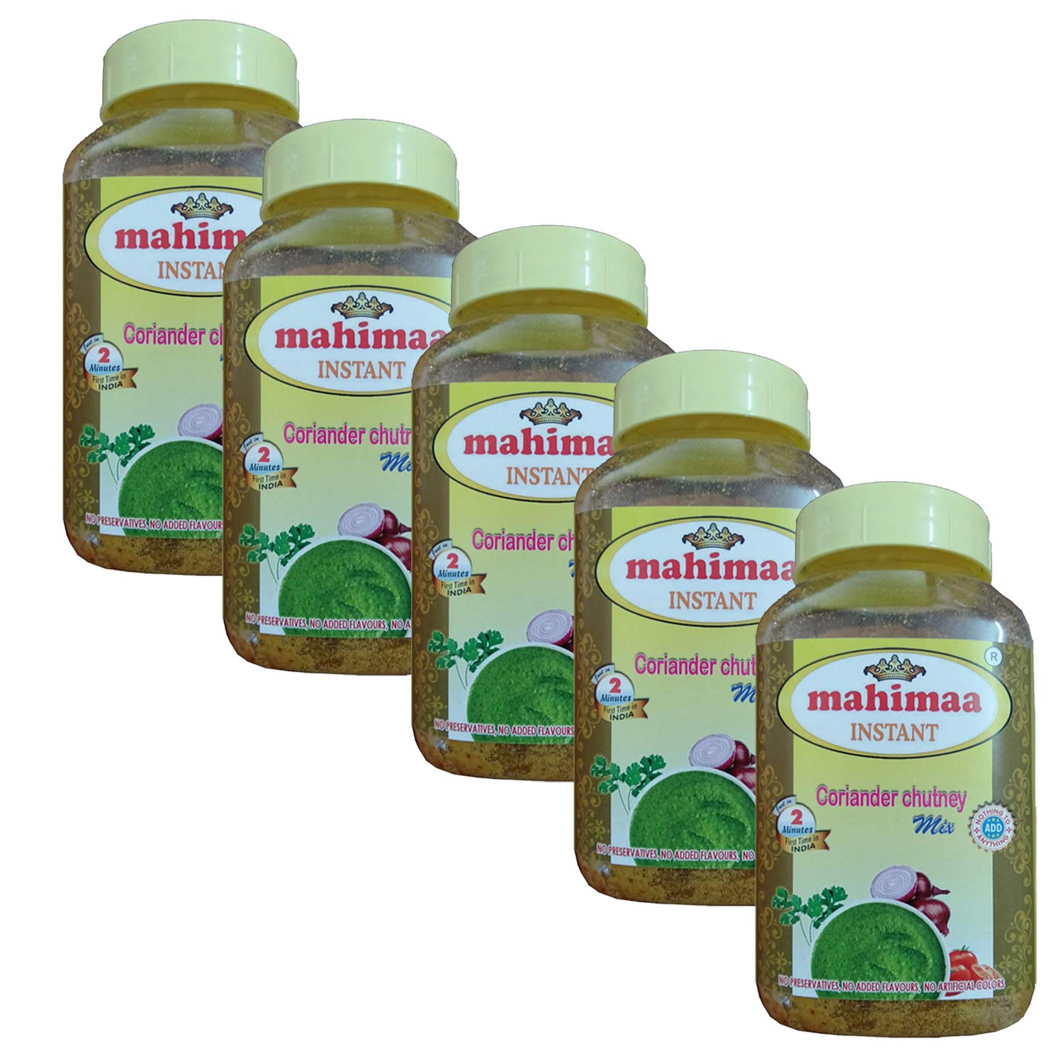 Mahimaa Instant Tasty Coriander Chutney Mix (Size-200g)-Pack of 5