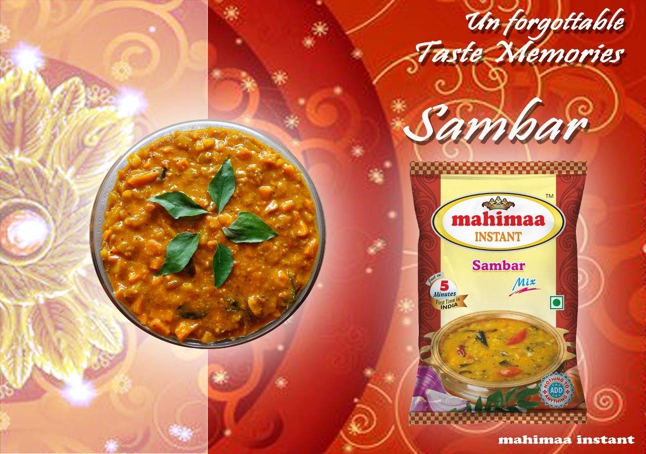 Mahimaa Instant Tasty Sambar Mix Spicy Masala (Size-50g)-Pack of 1